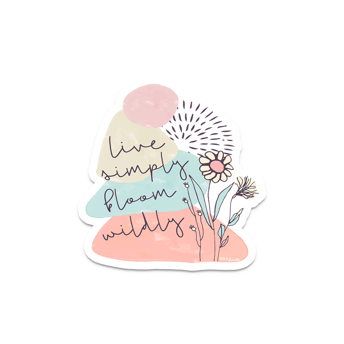 Live Simply Bloom Wildly - Inspirational Vinyl Sticker Decal