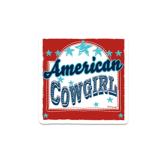American Cowgirl - Western Patriotic Vinyl Decal