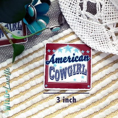 American Cowgirl - Western Patriotic Vinyl Decal