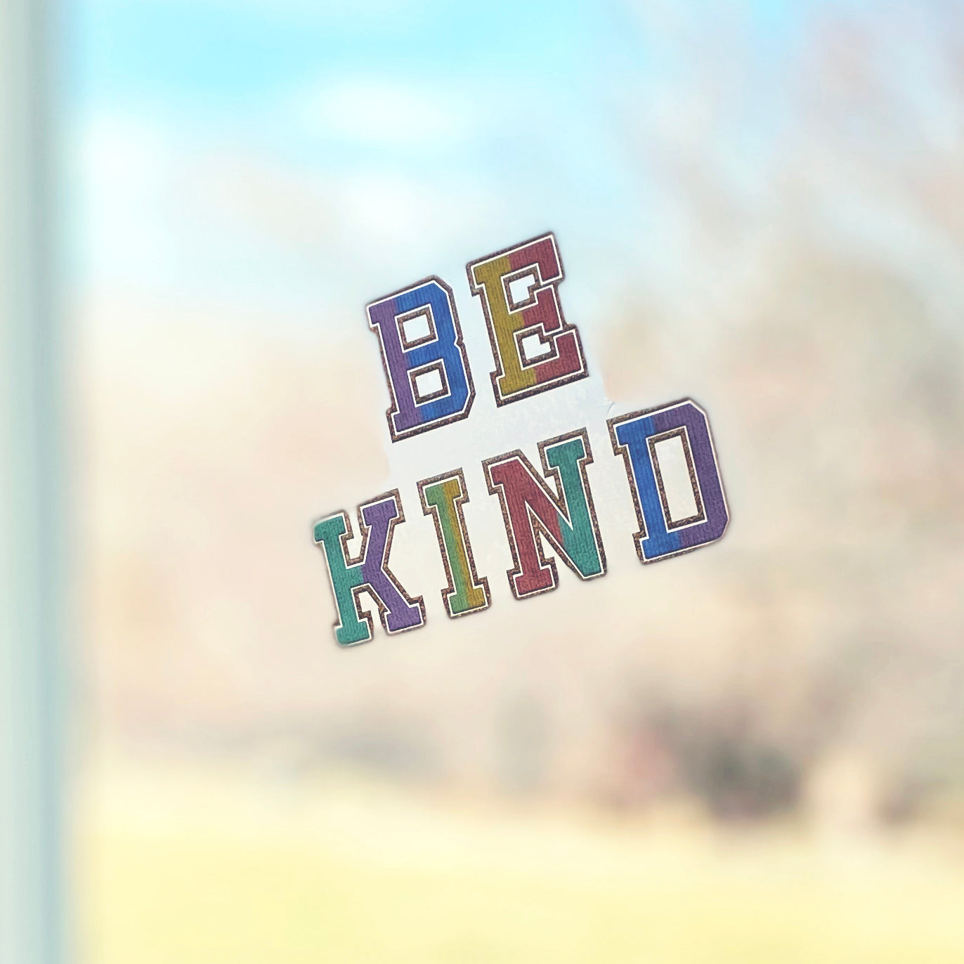 Be Kind Varsity style Patch - Jumbo Clear Vinyl Decal