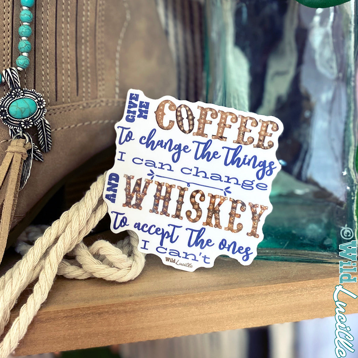 Coffee Whiskey Prayer - Vinyl Sticker Decal