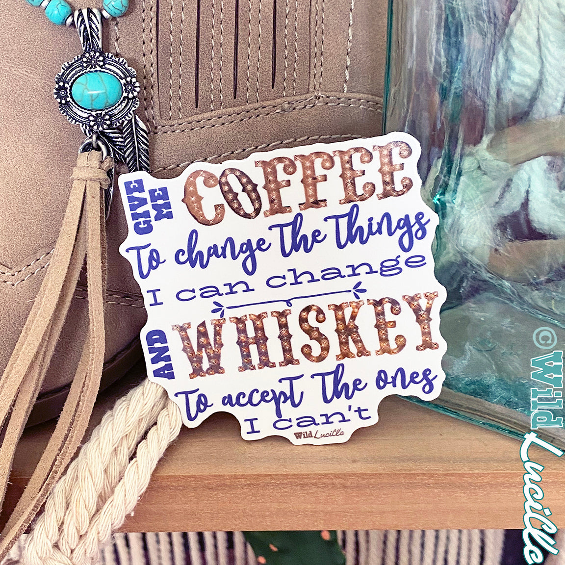 Coffee Whiskey Prayer - Vinyl Sticker Decal