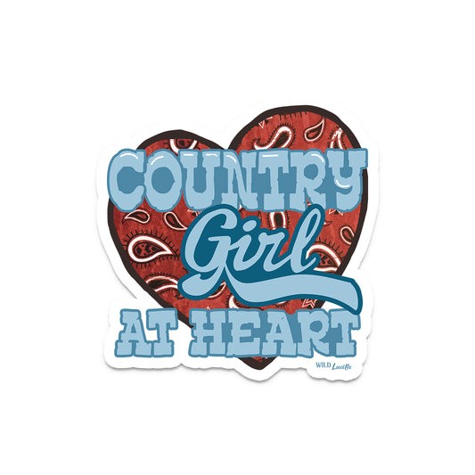 Country Girl at Heart - Vinyl Tumbler Car Decal