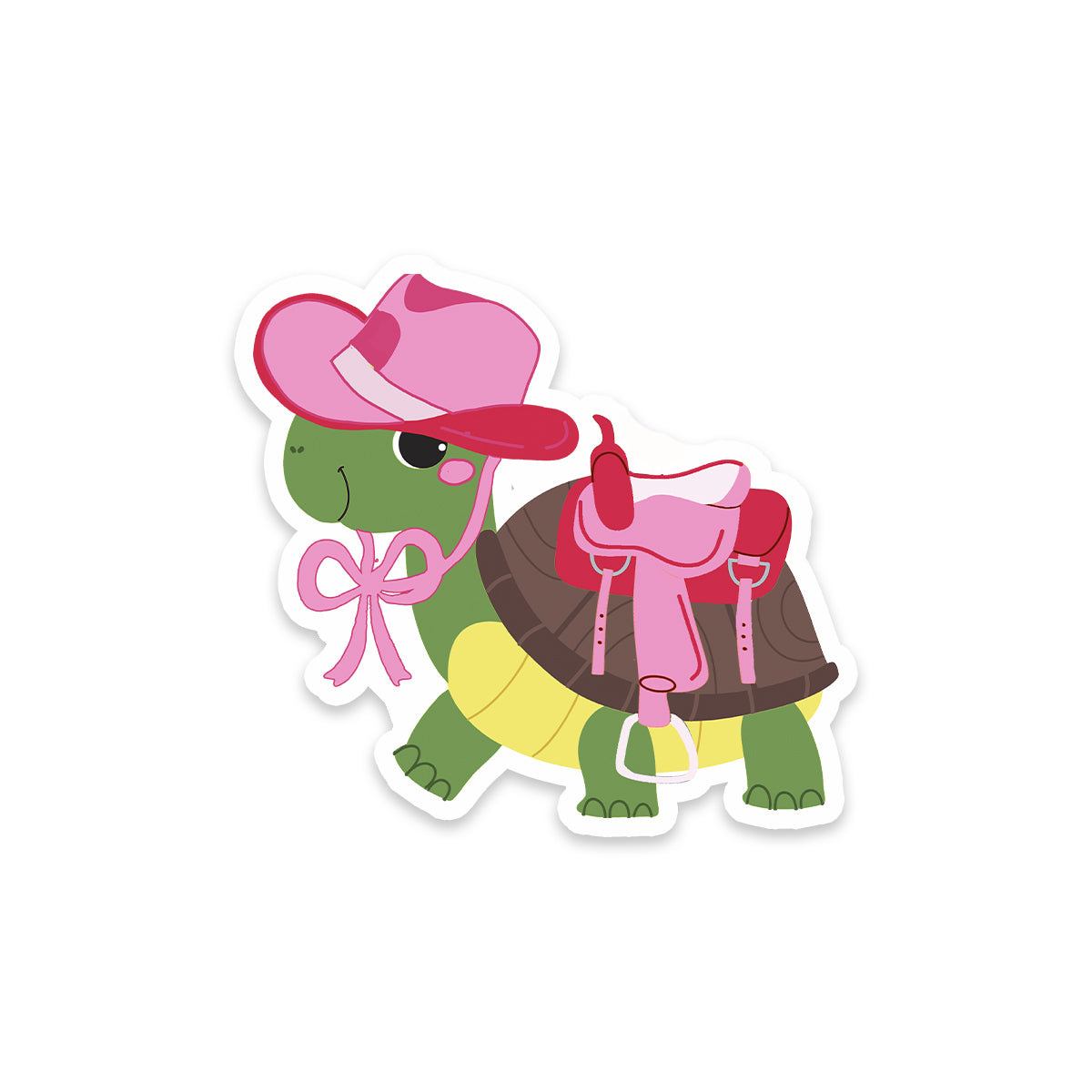 Cute Cowgirl Turtle - Western Vinyl Sticker Decal