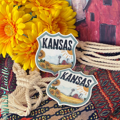 Kansas Tourist - Travel Souvenir Vinyl Decal