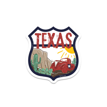 Texas Lone Star Tourist - Travel Souvenir Vinyl Decal