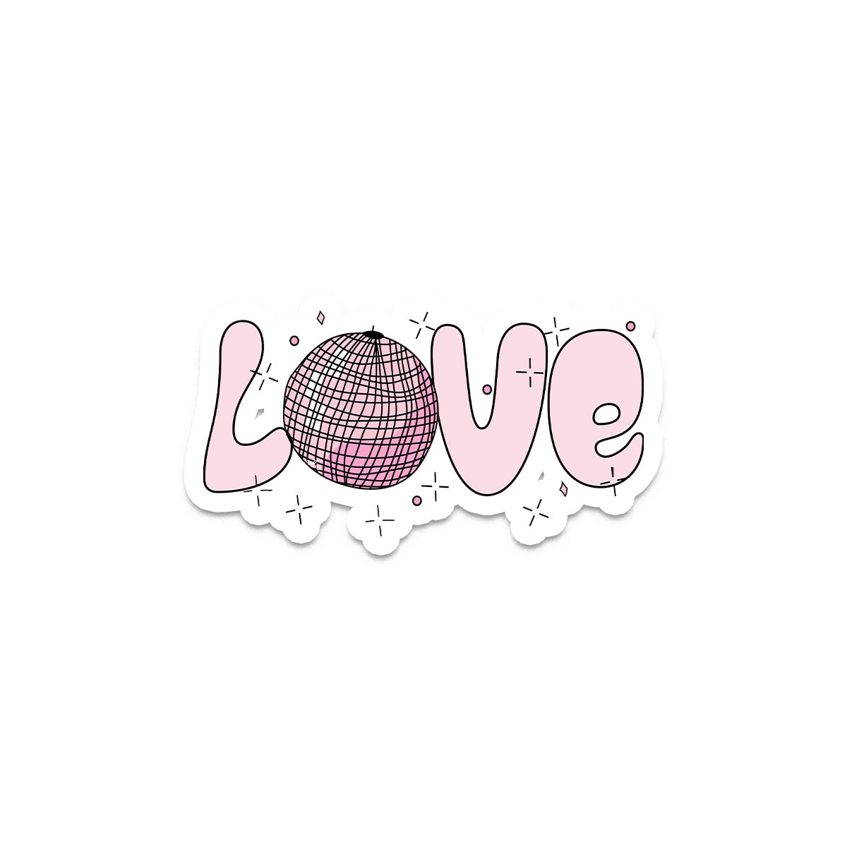 Disco Ball Retro Love - Vinyl Tumbler Decal