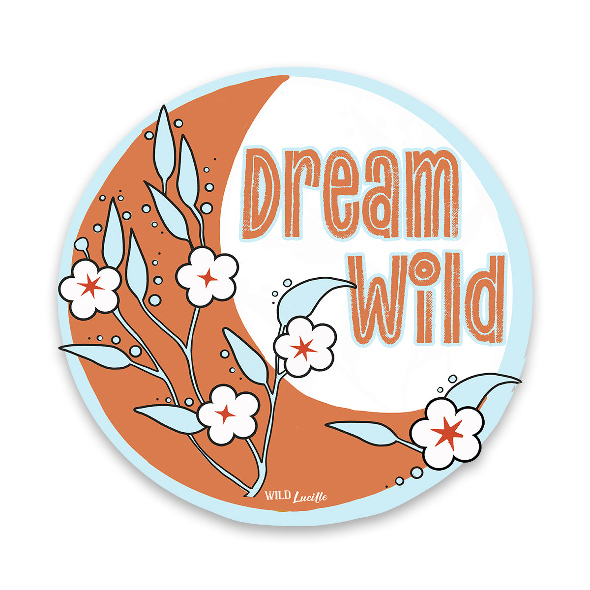 Dream Wild Moon - XL 4 inch Boho Vinyl Tumbler Sticker Decal