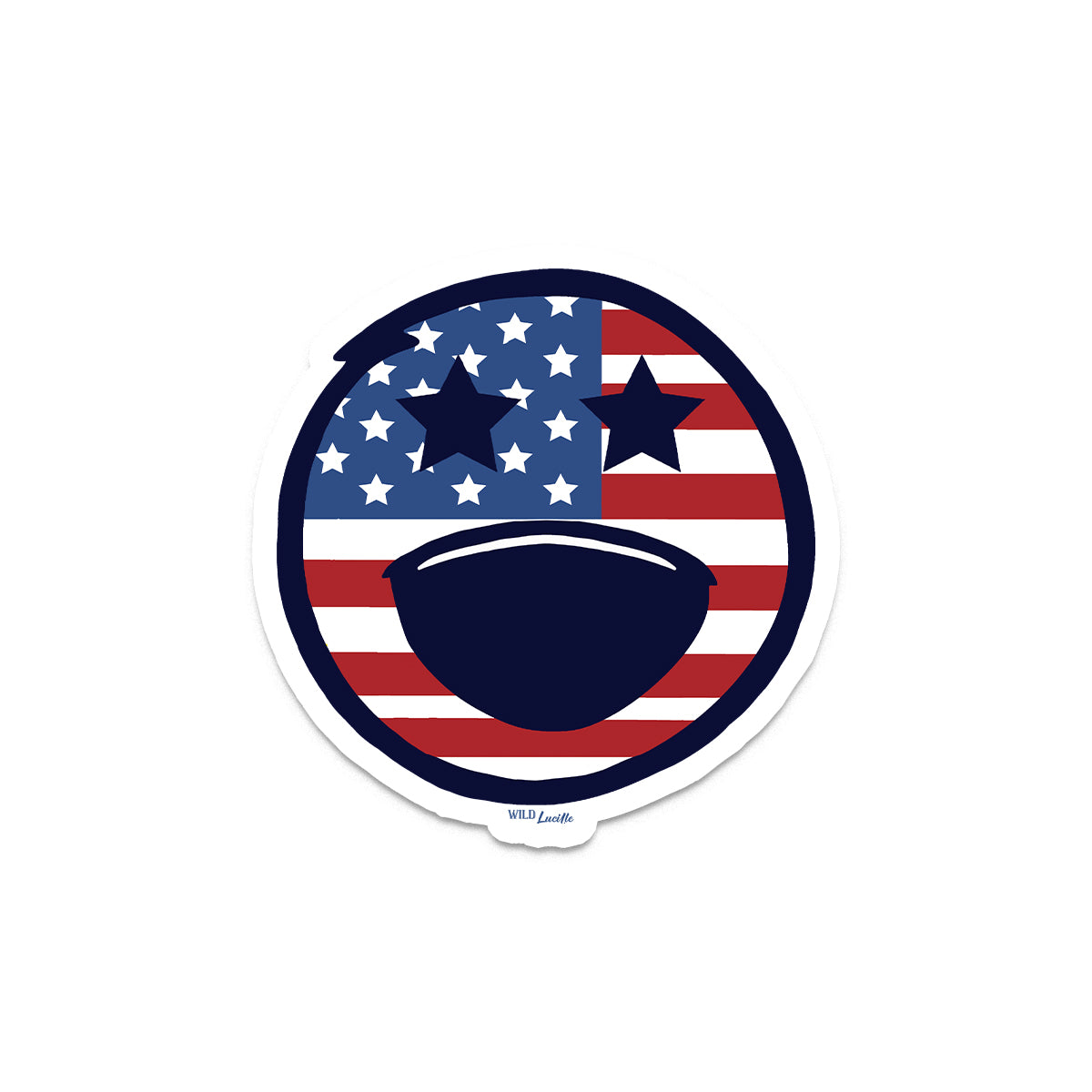 Flag Happy Face - Patriotic Vinyl Tumbler Car Decal