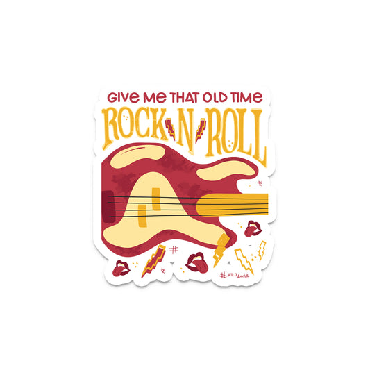 Give Me That Old Time Rock and Roll - Retro Rocker Vinyl Decal