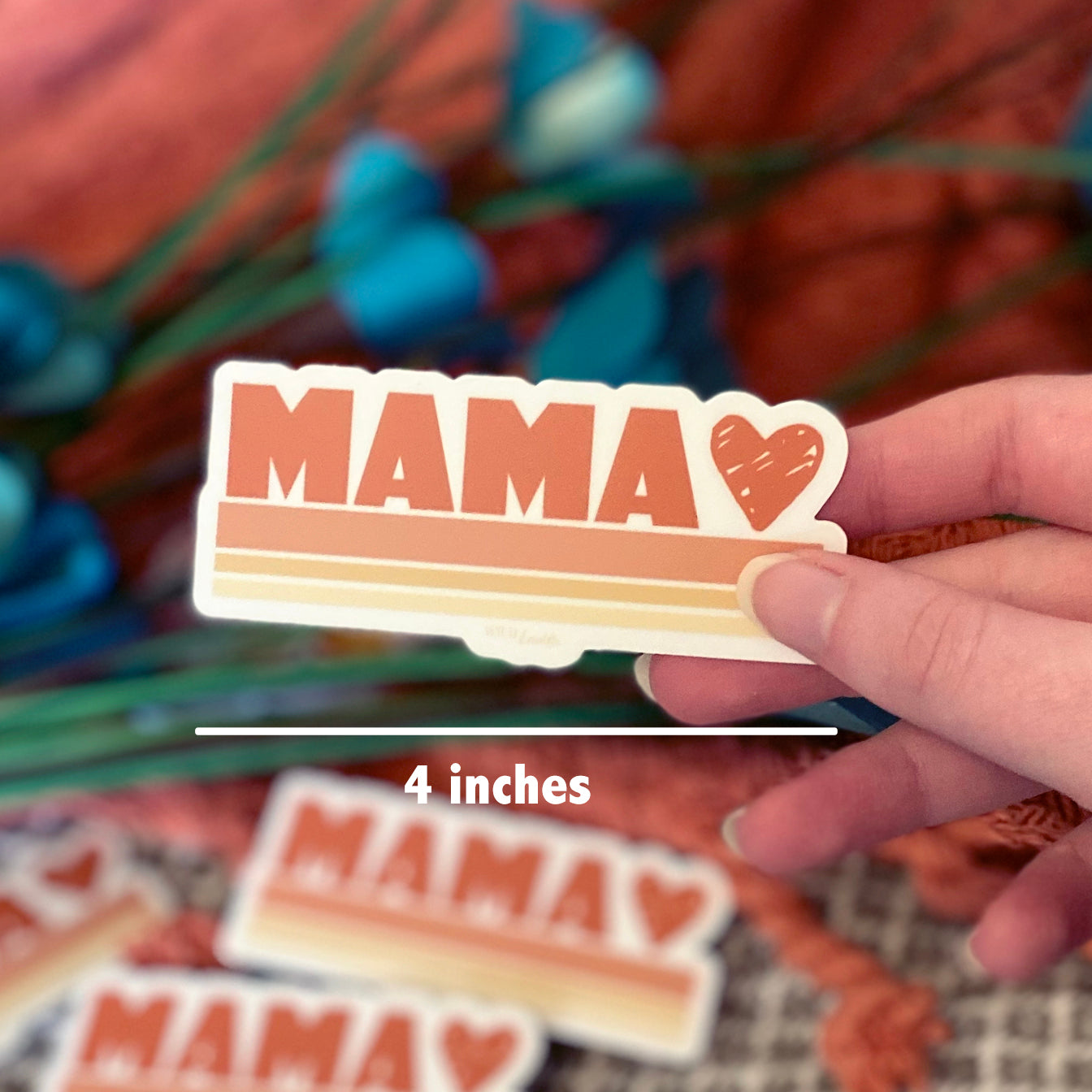 Mama Heart - Striped Tumbler Sticker Decal