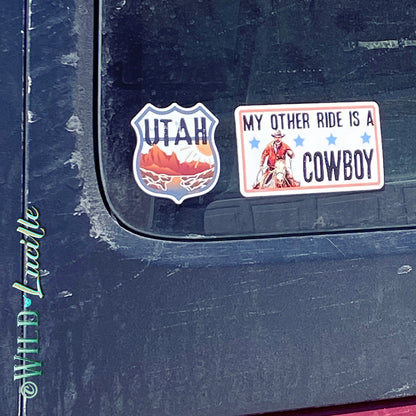 My Other Ride Is A Cowboy - Western Bumper Sticker