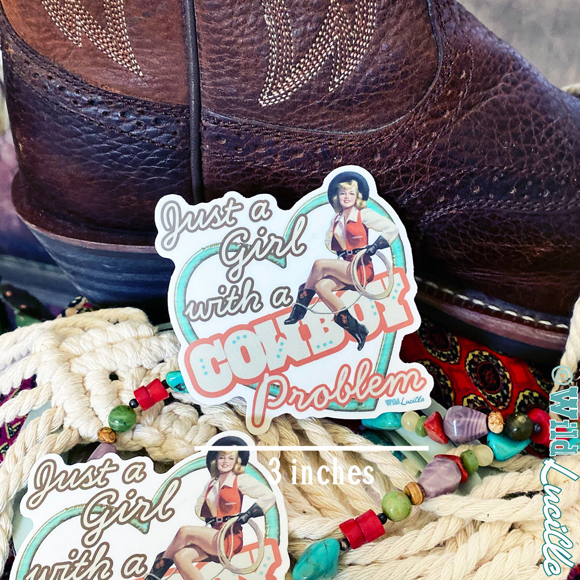 NEW Just A Girl With A Cowboy Problem - Western Vinyl Decal