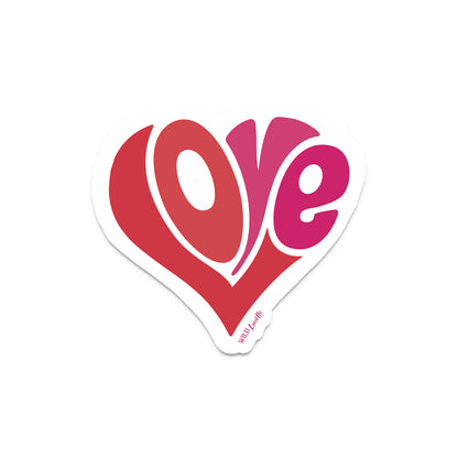 Retro Love Heart - Vinyl Decal