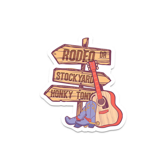 Rodeo Drive Stockyard and Honky Tonk - Western Vinyl Decal
