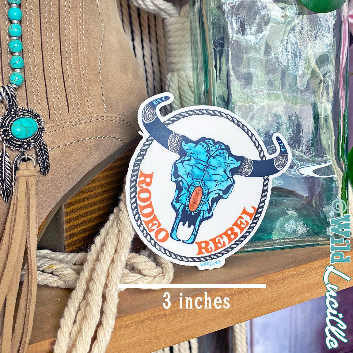 Stone Junkie Turquoise Cactus - Western Sticker Decal