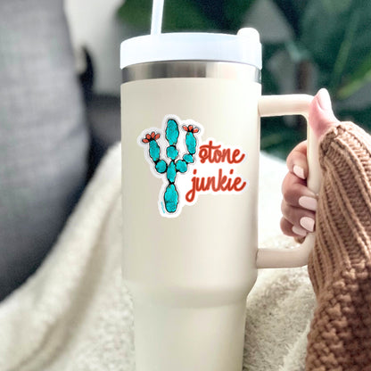 Stone Junkie Turquoise Cactus - Sticker Decal