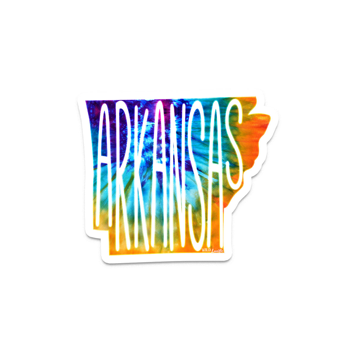 Tiedye Arkansas Travel Souvenir Vinyl Decal