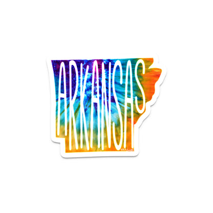 Tiedye Arkansas Travel Souvenir Vinyl Decal