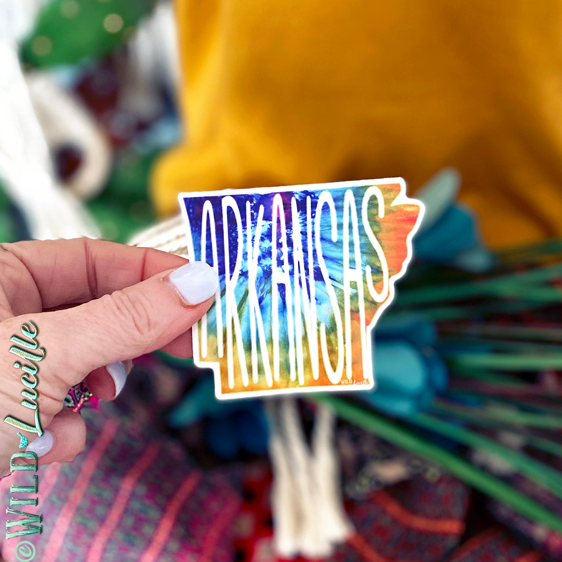 Tiedye Arkansas Travel Souvenir Vinyl Decal