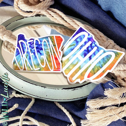 Oregon Tiedye Vinyl Souvenir Decal