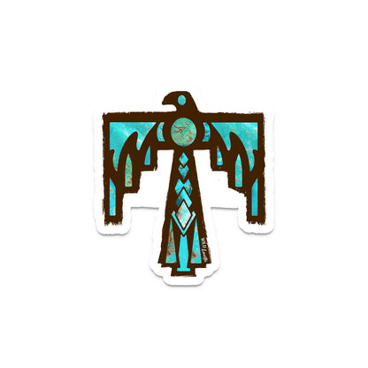 Turquoise Thunderbird - Vinyl Sticker Decal