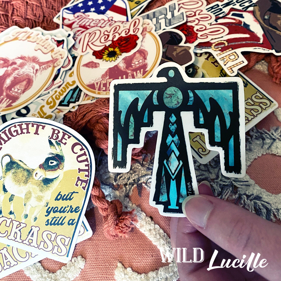 Turquoise Thunderbird - Western Vinyl Sticker Decal