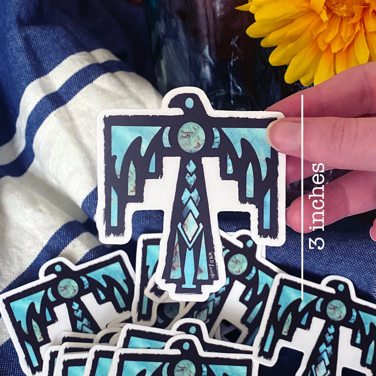 Turquoise Thunderbird - Western Vinyl Sticker Decal