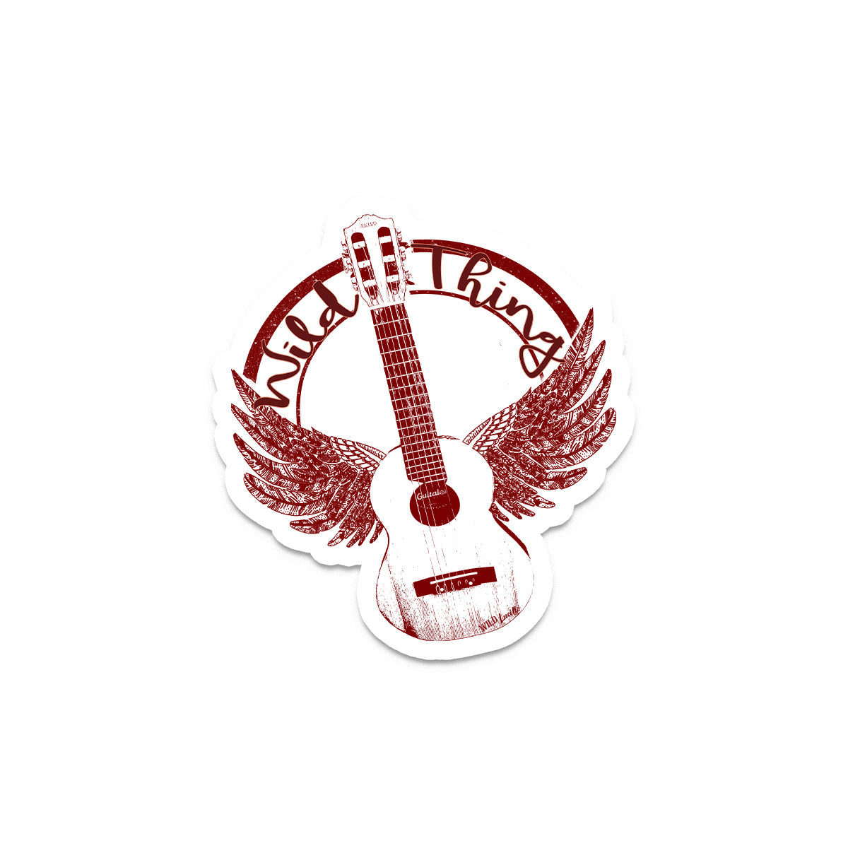 Wild Thing Guitar Wings - Retro Rocker Vinyl Decal