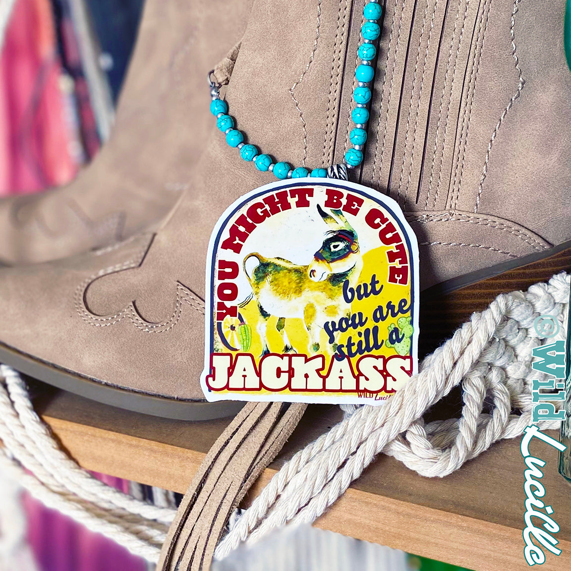 You Might Be Cute But You Are Still A Jackass - Sassy Western Vinyl Sticker Decal