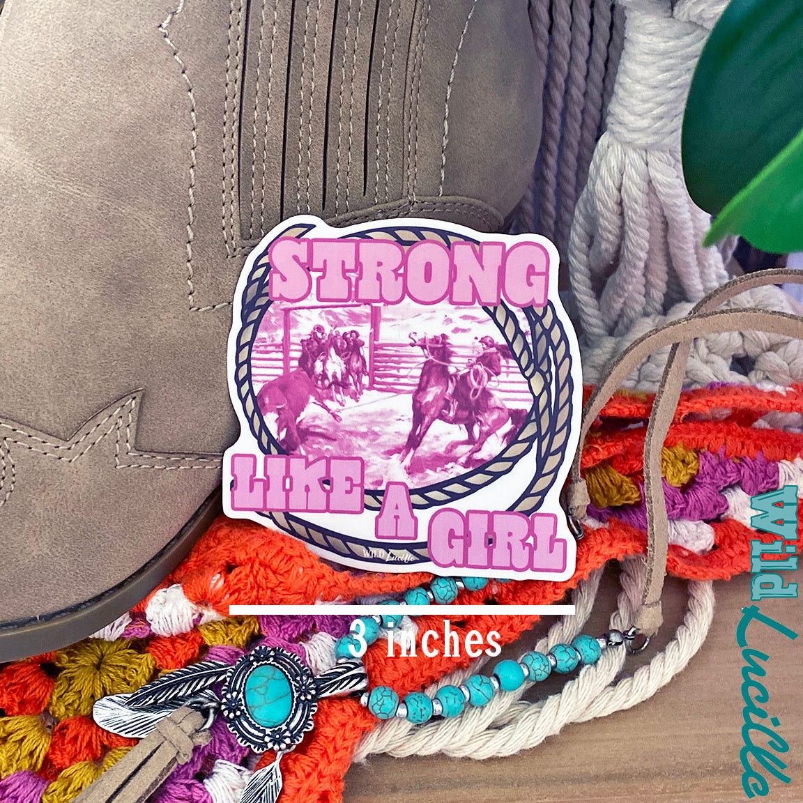 Pink Strong Like A Girl - Western Vinyl Decal